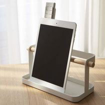 Japan-style remote control accommodating frame wood mobile phone ipad bracket Japanese living room shelving white baking varnish steel