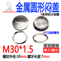 Metal stuffy cover M30 * 1 5 round sebulate brass plated nickel spiral choke plug with slotted round threaded plug lid