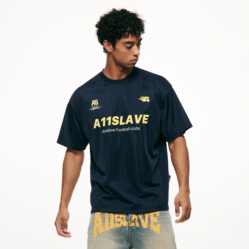 A11Slave Dark Pattern Jersey Short-Sleeved American Retro Sports Splicing Casual Basketball Hip-Hop Street Jersey T-Shirt