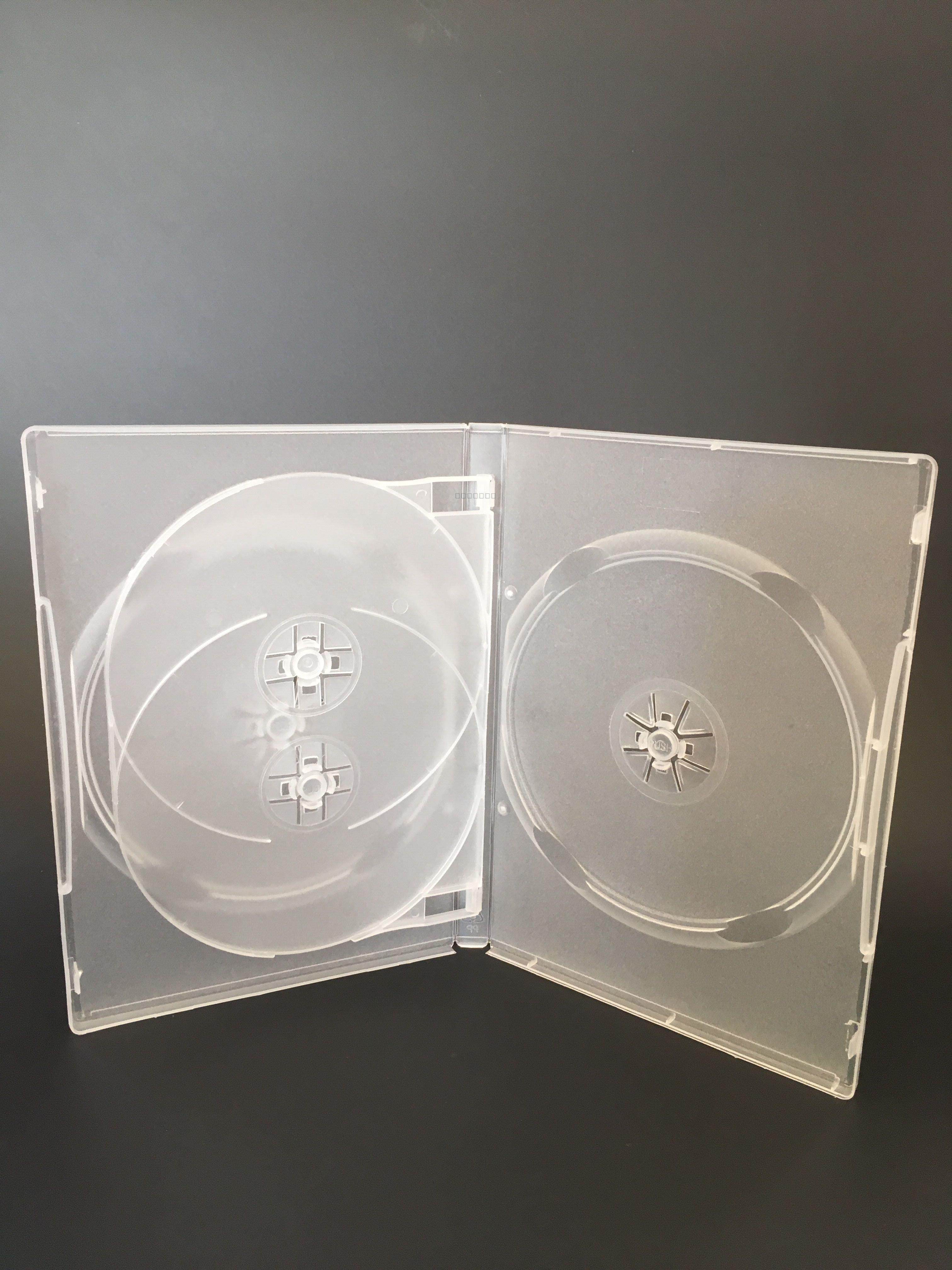 14MM 4 disk plate transparent DVD box multi - piece transparent grinding box can be inserted with film disc box