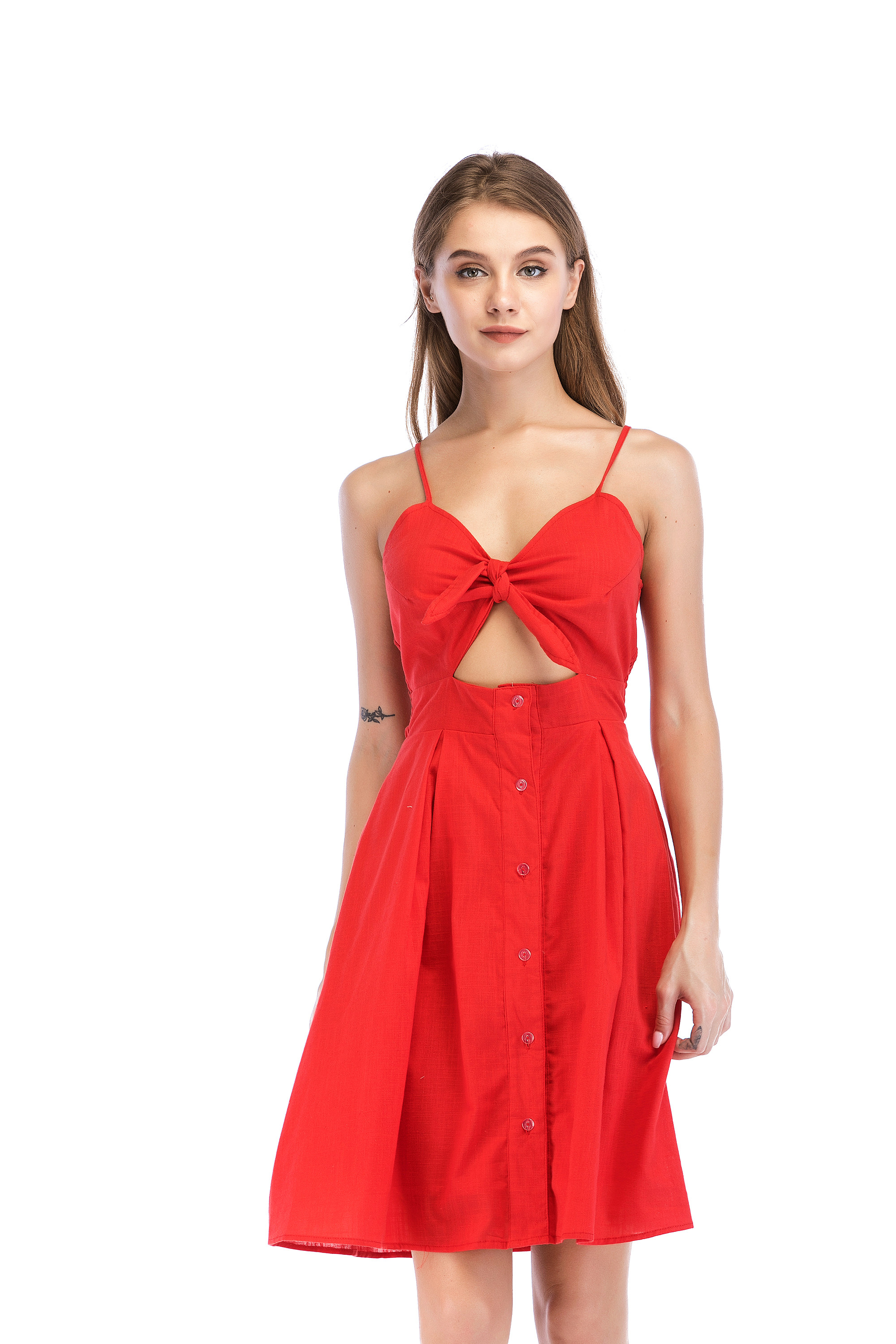 ladies red dress