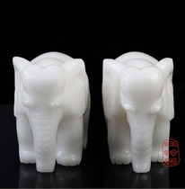 Natural sweat white jade elephant ornaments gather wealth to absorb the town home decoration handicraft decoration