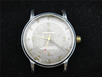 Second-hand beautiful antique four-digit gold scale cloth pattern drum pastels mechanical watch