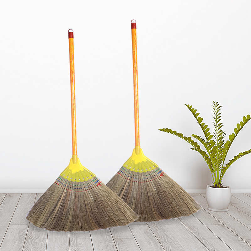 Soft grass broom glue head Miscanthus broom High quality grass broom Wooden floor broom Natural Miscanthus broom