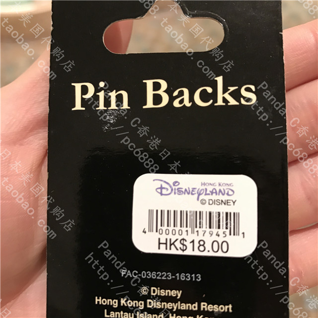 安小落韓國賣場~香港迪士尼樂園代購 米奇造型 黑色 徽章pin紐扣胸針胸章背后扣子