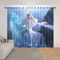 Childrens room curtains Girl bedroom bay window Princess style cartoon frozen Aisha Anna blackout curtains customization