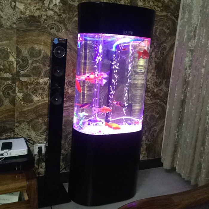 Oval small and medium-sized living room ecological fish tank aquarium European style creative Acrylic goldfish tank free water change