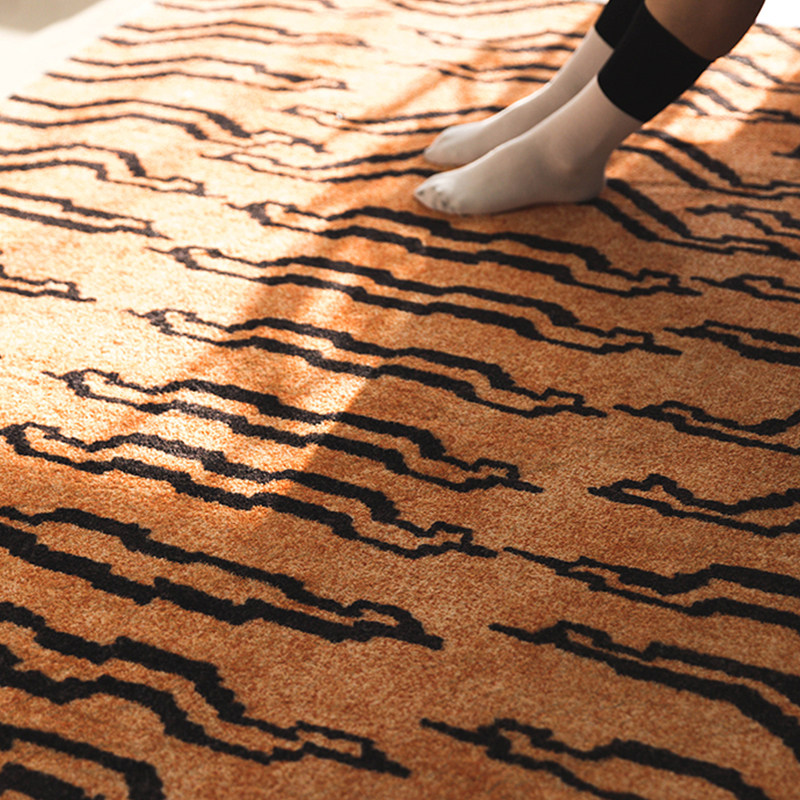 Xunyou Rug Bedroom Bedside Blanket Ins Wind Coffee Table Blanket Simple Tiger Pattern Living Room Home Blanket Easy European Retro
