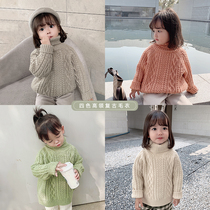 Youyou 2020 new winter womens dress foreign style loose knitwear children Korean thick turtleneck retro sweater
