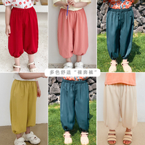Young Yo-yo Girl Pants Summer 2022 New Fashion Loose Anti-mosquito Pants Foreign Air Korean Version Baby Casual Grandma Pants