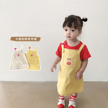 Young Yo-yo Girl Dress 2022 Summer Dress New Ocean Gas Children Tooling Braces Dress Fashion Baby Skirt Thin