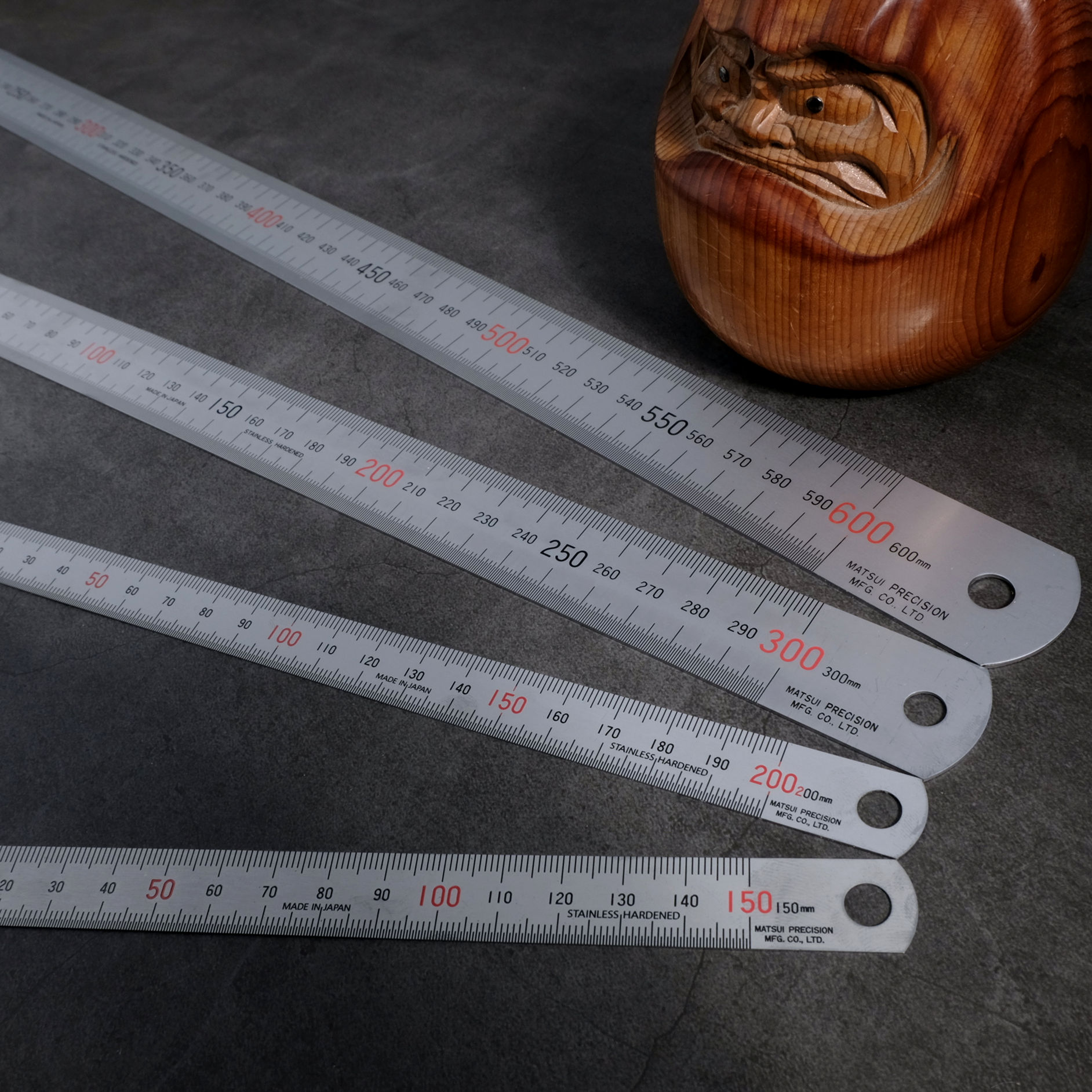 Matsui precision ruler Japan ultra-precision high hardness stainless steel ruler 150 200 300 600mm
