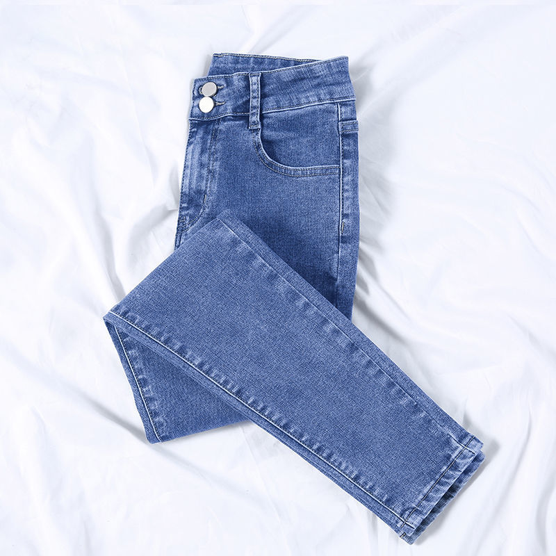 Versatile High-Waisted Light-Colored Women's Jeans, 2025 New Elastic Autumn Korean Style Slim-Fit Skinny Pencil Pants Versatile High-Waisted Light-Colored Women's Jeans, 2025 New Elastic Autumn Korean Style Slim-Fit Skinny Pencil Pants