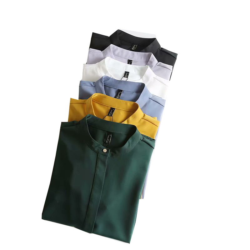 SC318 Shirt Control Anger Roar, Nice Renaissance Curl collar minimalist Pure Color Commuter Shirt