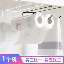 Creative Punch-Free Minimalist Iron Art Down the Hanging Door Cabinet Paper Towel Rack Kitchen Paper Rack Cabinet Separator Deck shelf