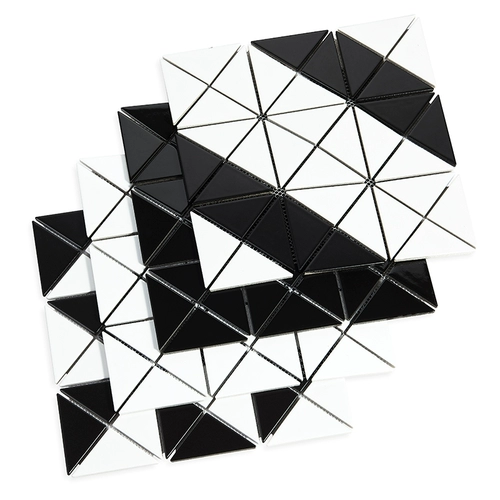 Jia du Simple Triangular White Black Bright Matte Mosaic Want, Ground Non -Slip Modern Tile Новый продукт