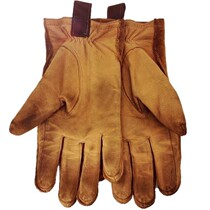 Plus velvet warm retro cowhide bear claws old riding tooling windproof fur winter mens and womens leather gloves