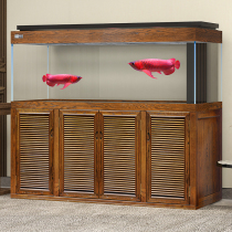 Ultra-white glass living room new Chinese-style solid wood custom fish tank large bottom filter free water exchange ecological smart aquarium