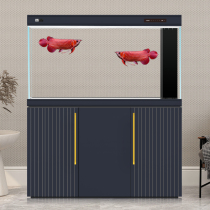 Fish tank living room large and medium-sized ultra-white glass fish tank home 2021 aquarium screen light luxury bottom filter gold fish tank