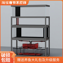 Fish tank large living room home 2021 new custom office ultra-white water-free double-layer dragon fish tank glass