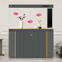 Fish tank living room large and medium-sized ultra-white glass fish tank home 2021 aquarium screen light luxury bottom filter gold fish tank