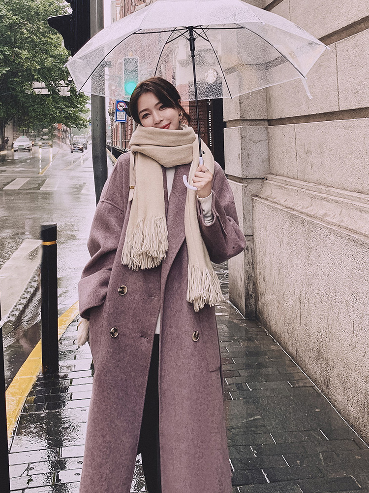 Lecea Alice Cashmere Big Coat Woman 2022 Winter New Inn Wind Relaxed Thickened Temperament Fur Coats