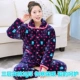 Mùa đông flannel quilted pyjama dịch vụ nhà ba lớp dày lông cừu san hô phù hợp với mùa đông đồ ngủ phụ nữ