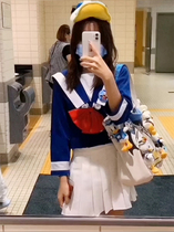 Chinese Ma Ma hand-made vibrato with the same paragraph Donald Duck JK Donald Duck cos parent-child travel suit