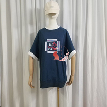 Fake Noodle Rider 50 Lan Yihui Cos to serve short sleeves T-shirt Daily sweatshirt blue fake two pieces T