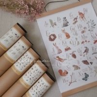 Ретро буквы и цифры, познавательный постер, ручная роспись, делается под заказ, раннее развитие