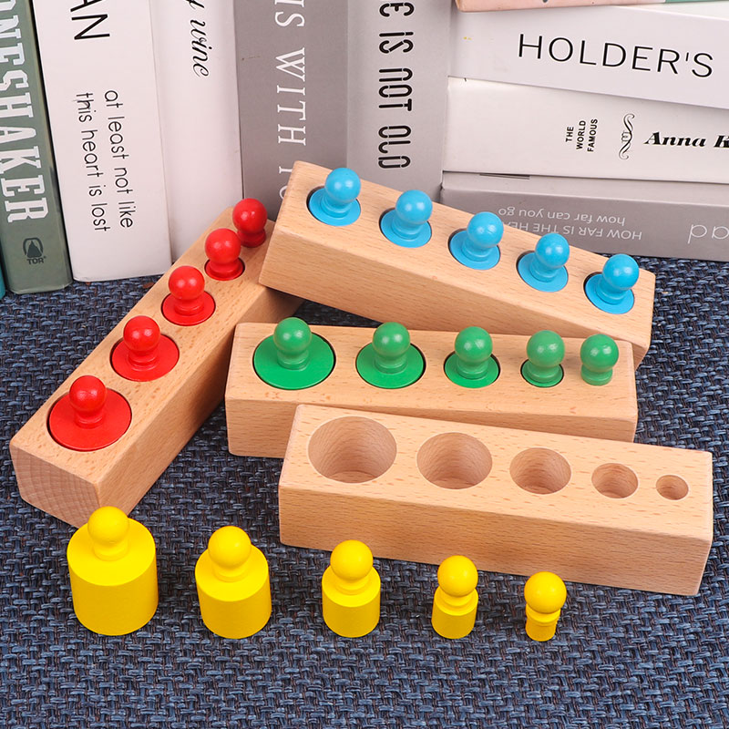 Montessori teaching aids family loaded children's early education puzzle socket cylinder 1-3 years old 2 Montessori sensory area toys
