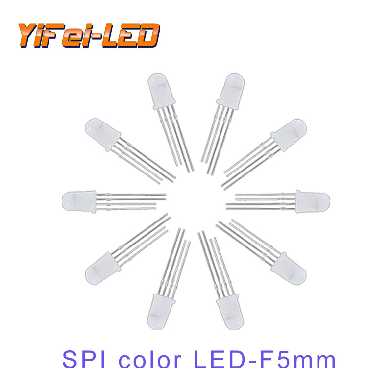 F5mm direct plug-in transparent mist full-color built-in lamp beads YF923 Christmas lights decoration F8 F5 RGB 5V