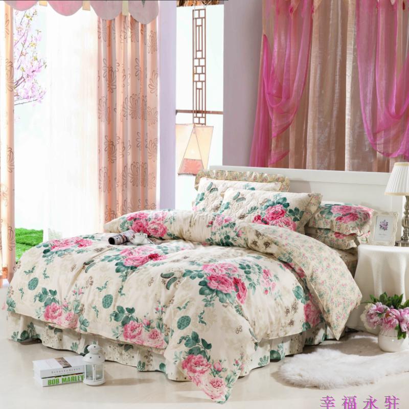 Chần bông trải giường cotton phong cách Châu Âu bedless giường váy mảnh duy nhất cotton cộng với cotton bed cover giường với giường baffle