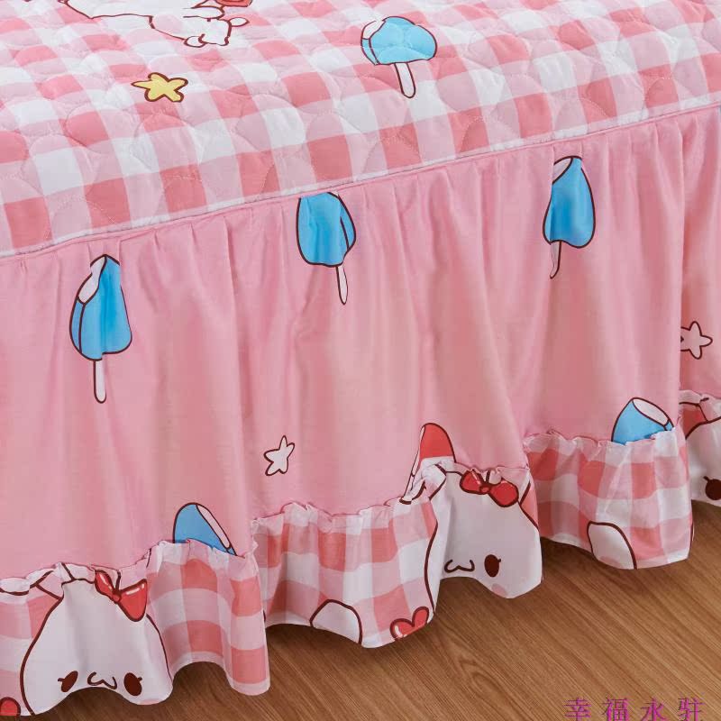 Chần bông trải giường cotton phong cách Châu Âu bedless giường váy mảnh duy nhất cotton cộng với cotton bed cover giường với giường baffle