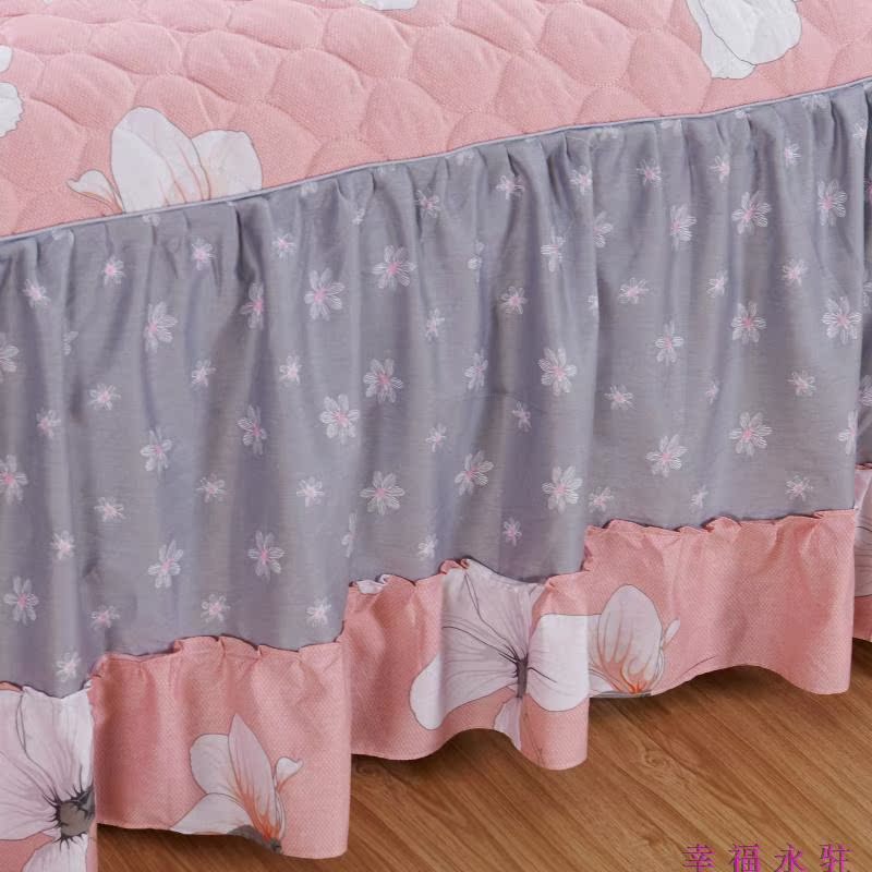 Chần bông trải giường cotton phong cách Châu Âu bedless giường váy mảnh duy nhất cotton cộng với cotton bed cover giường với giường baffle