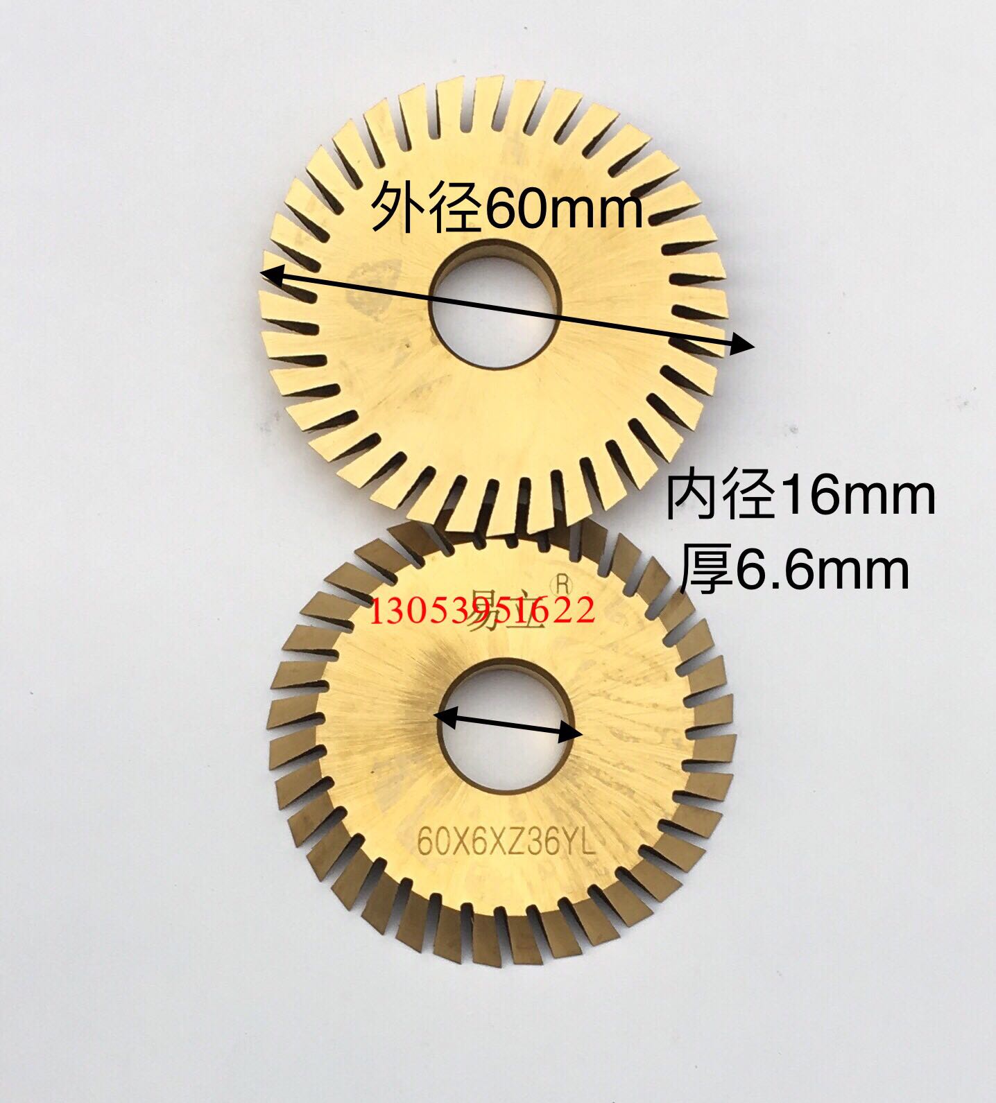 36 teeth-plated titanium milling cutter can be milled with iron and copper key blank horizontal key remaking machine milling cutter accessories