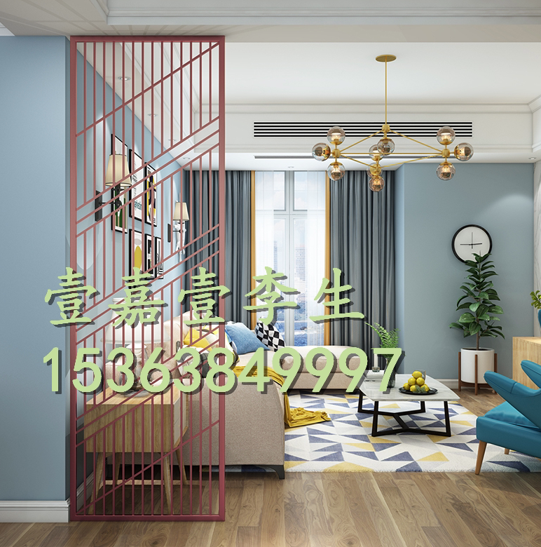 Chinese High-end Hotel Special Partition Stainless Steel Tubing Screen Plated Red Ancient Copper-like Special One Ji-ichi