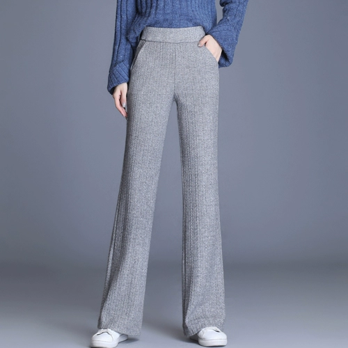 Мягкие комфортные кашемировые демисезонные штаны, штаны-клёш для отдыха