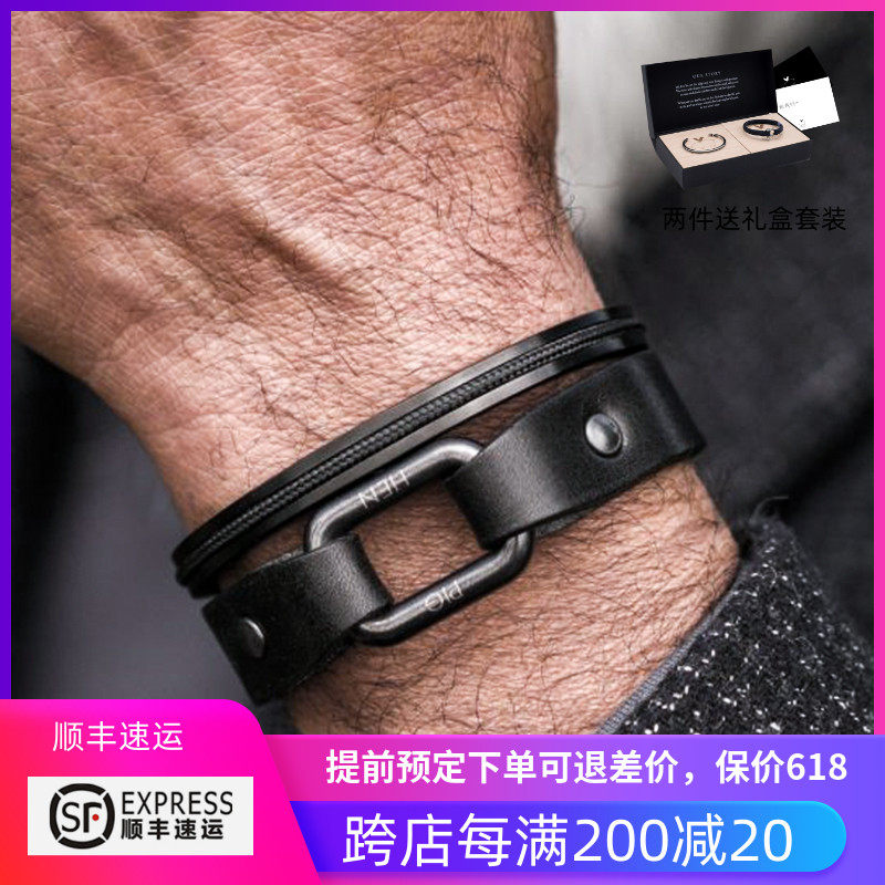 Dutch pig and hen Bull Leather Bracelet by hand rope Rope Hand Refining Tide