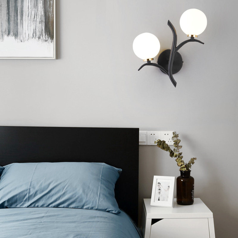 Nordic personality LED wall lamp creative bedroom bed head simple modern living room aisle restaurant TV wall lamps