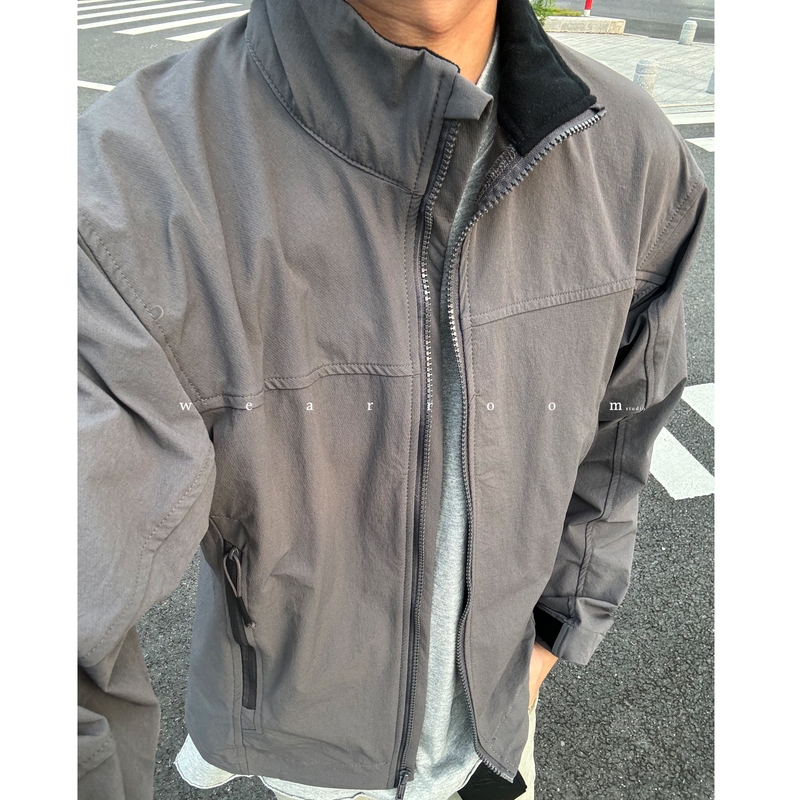 Wearroom Pig Red Ice Cool Outdoor Wolf Gray Soft Shell Wear-Resistant Jacket Hiking Waterproof Stand Collar Jacket Coat