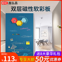 Double magnetic household blackboard wall sticker Magnetic teaching childrens graffiti wall Magnetic magnet soft blackboard wallpaper