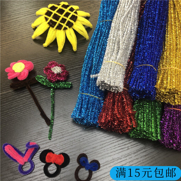 Glitter hair root color flash brush strip twist stick Christmas children's kindergarten DIY handmade materials