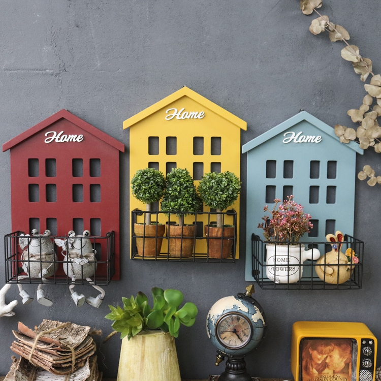 American retro multi-color wall storage small house clothing store decoration Kindergarten decoration wall wall decoration Pastoral