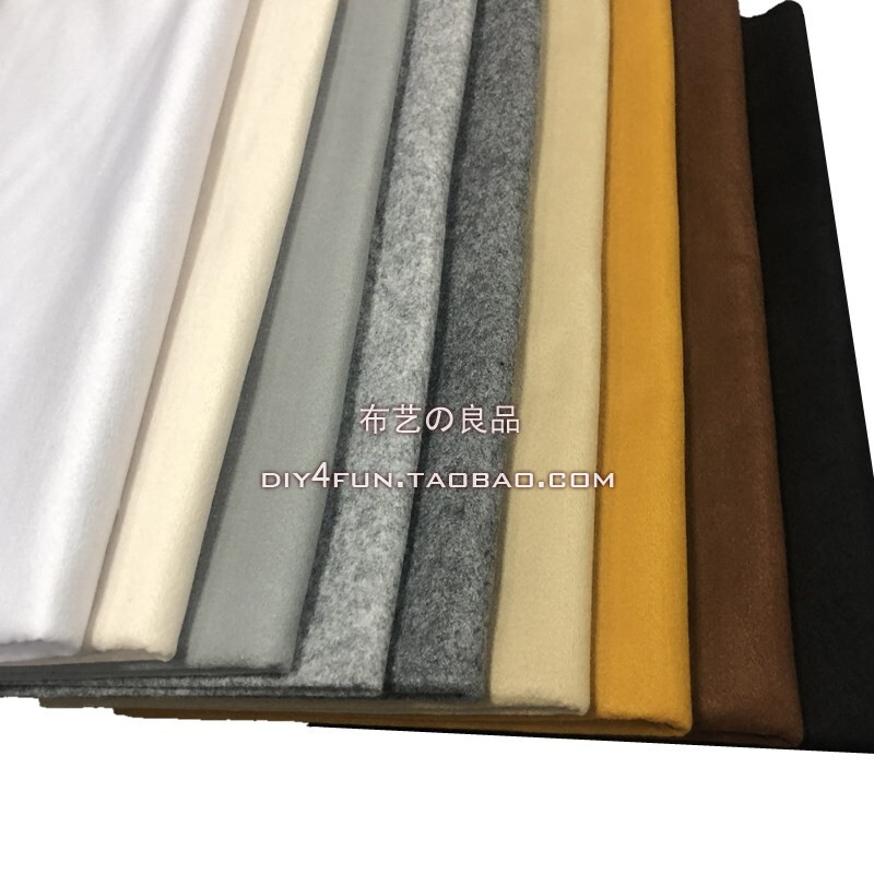 Black, White, Gray, and Brown Korean-Style Soft Non-Woven Fabric, 1mm Thick Soft Felt, Handmade Fabric, Embroidery Base Fabric