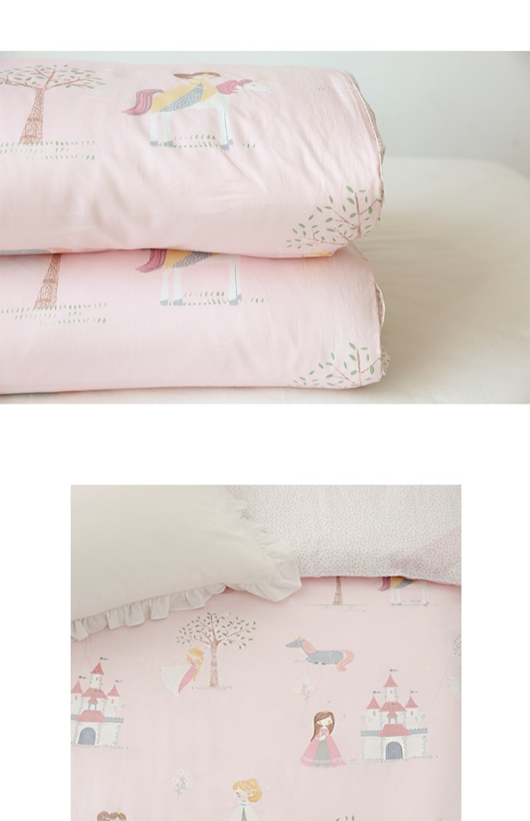 60 bông một mảnh trẻ em lâu đài giường chăn bông chăn chúa phong cách phim hoạt hình cô gái - Quilt Covers 	chăn phao trần bông
