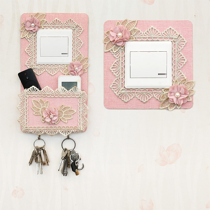 High-grade fabric lace dust-proof non-stick switch cover wall socket 86 type washable switch paste decorative wall fire paste