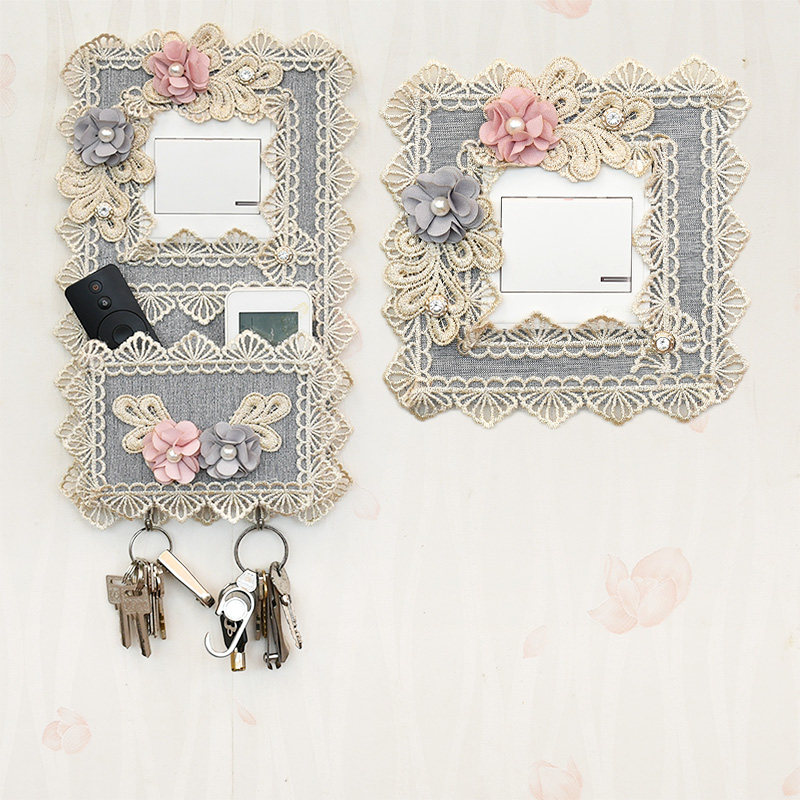 Han Style High-end Cloth Art Lace Switch Sleeve 86 Type Wall Socket FIRE STICKER FREE WATER-WASHED DECORATIVE SWITCH STICKER