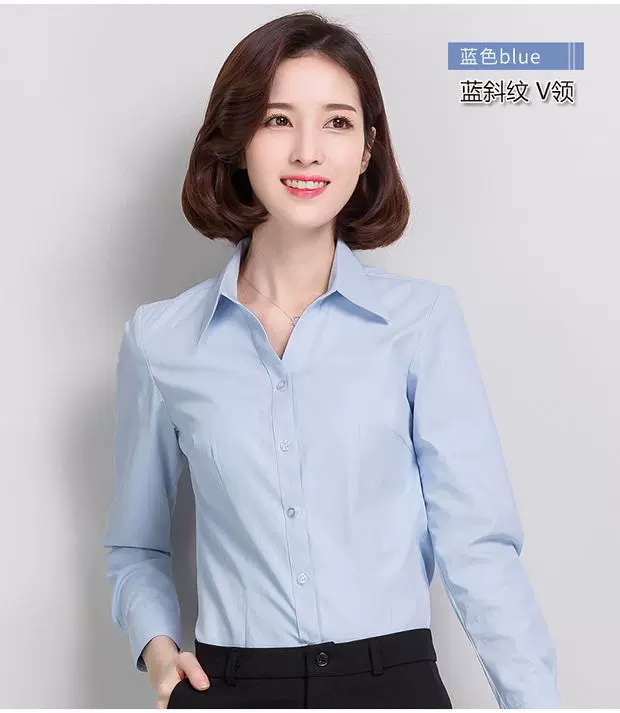 Áo sơ mi trắng nữ tay dài 2018 xuân mới chuyên nghiệp áo ol overalls sơ mi mỏng mỏng Han Fan mùa thu áo sơ mi đen nữ