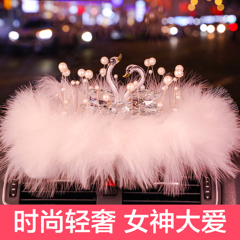 Car Pendulum goddess Crystal Swan car Fragrance seat upscale Girls in car Decorative Items Car Accessories in the car